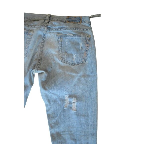 Vintage y2k Taunt Womens Distressed Light Blue Denim Jeans Pink Accents Size 7L - Picture 10 of 14
